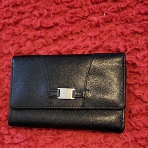 Vintage Elegant Black Leather Women's Wallet